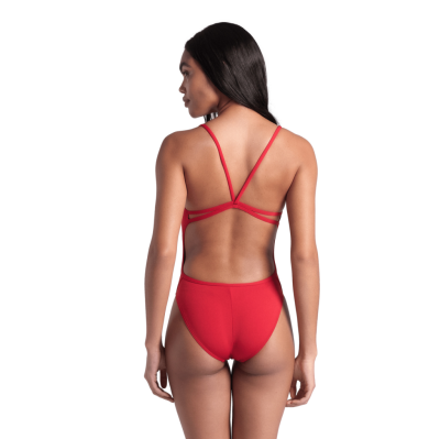 Arena W Swimsuit Lace Back Solid D 32 red/white Damen Produktbild 3