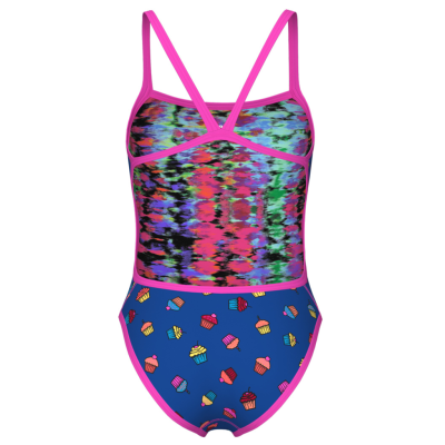 Arena W Arena Reversible Swimsuit Challenge Back D 40 royal multi/shocking pink Damen Produktbild 2
