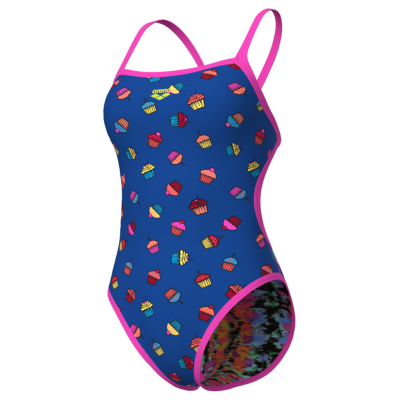 Arena W Arena Reversible Swimsuit Challenge Back D 42 royal multi/shocking pink Damen Produktbild 1
