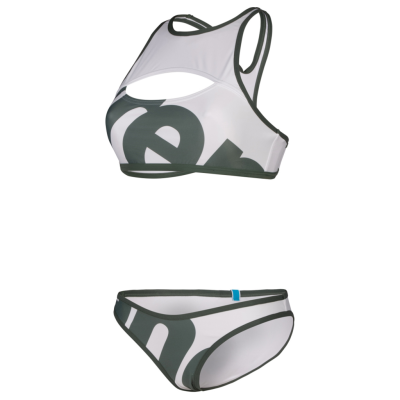 Arena W Arena Logo Brassiere Bikini Racer Back L sage multi/white/sage Damen Produktbild 1