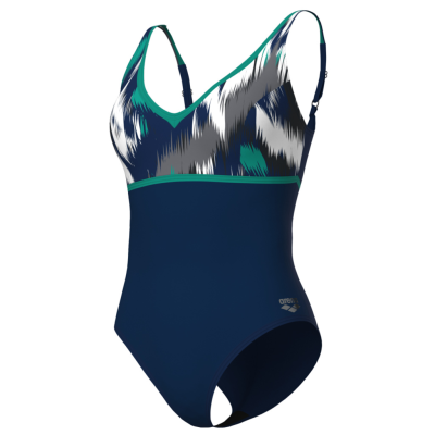 Arena W Bodylift Swimsuit Jennifer Wing Back C Cup D 36 navy multi/navy/bali green Damen Produktbild 1