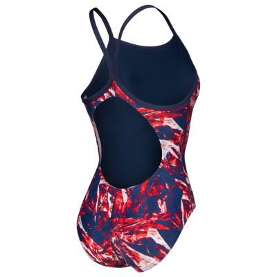Arena W Arena Team Crackle Swimsuit Lightdrop Back D 34 navy/team redwhiteblue Damen Produktbild 1