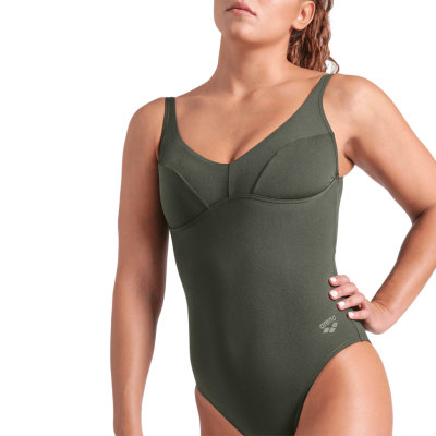 Arena W Arena Swimsuit Victoria U Back Solid D 46 dark sage Damen Produktbild 1