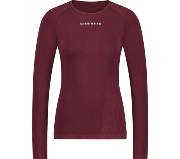 SHIMANO W's SHIMANO Long Sleeve Base Layer Rot XS