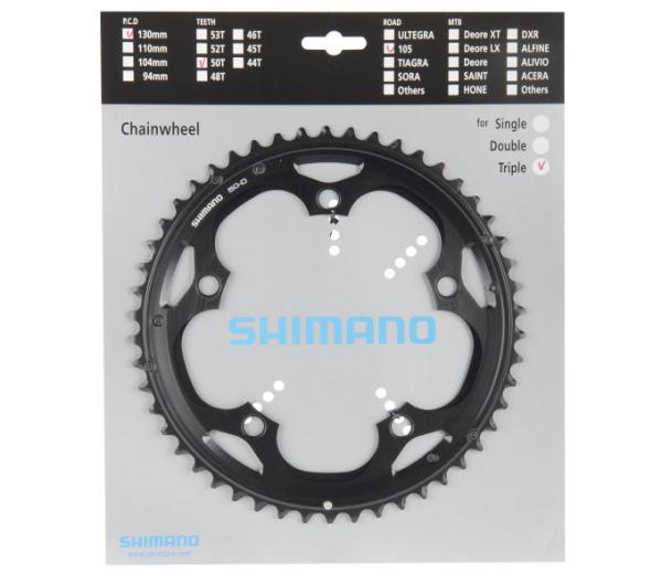 SHIMANO Kettenblatt 105 FC-5703 50 Z&auml;hne Schwarz