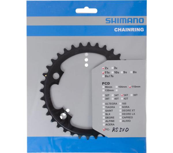 SHIMANO Kettenblatt FC-RS510 36 Z&auml;hne Schwarz