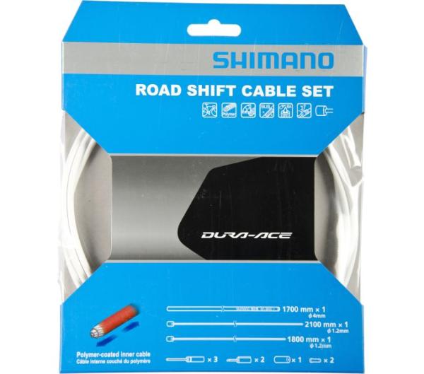SHIMANO Schaltzug-Set Road polymerbeschichtet Wei&szlig;