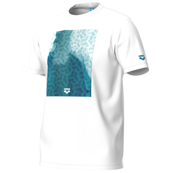 Arena M T-Shirt Solid Cotton S white/water monogram Herren