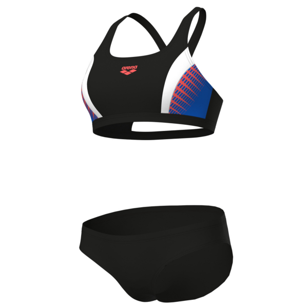 Arena W Threefold Two Pieces R D 34 black/blue china/white Damen