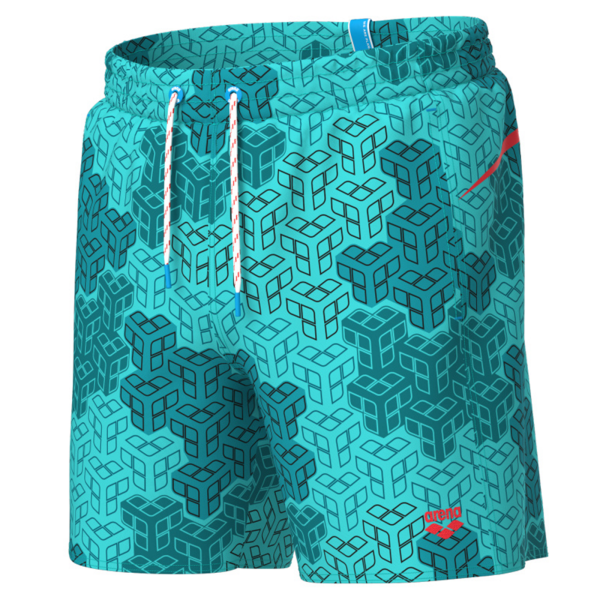 Arena M Beach Boxer Allover Printed Pro_File XXL water multi/fluo red Herren