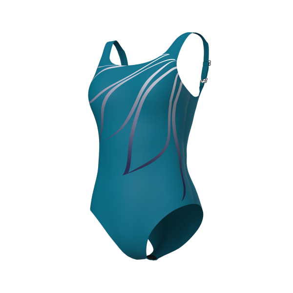 Arena W Arena Swimsuit Giorgia Squared Back C Cup D 38 green blue Damen