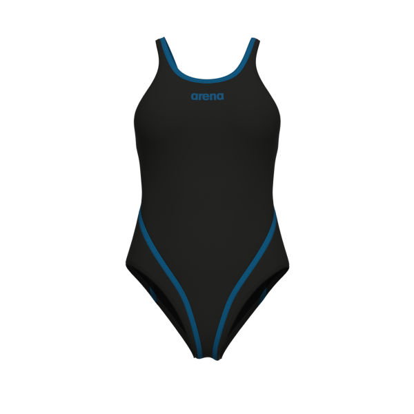 Arena W Arena Solid Swimsuit Tech Back D 38 black/blue cosmo Damen