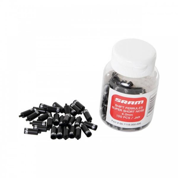 SRAM Shift Cable End Caps 4mm super-short nose Qty 100 black