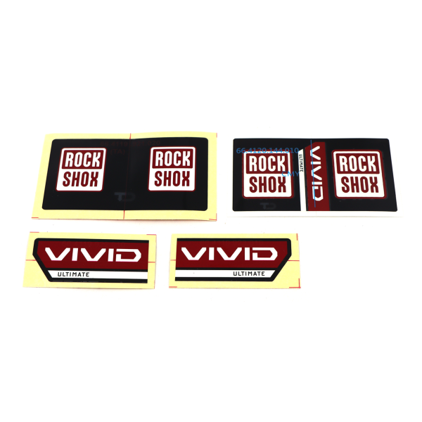 Rock Shox Rear Shock Decal Kit, Vivid Air 24+/Coil 25+ electric red